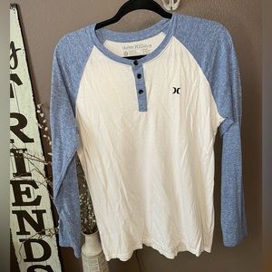 Hurley mens Blue & white long sleeve